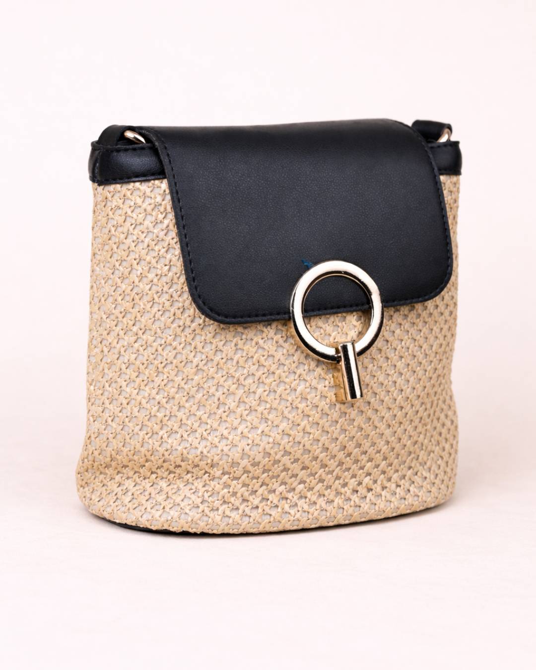 Noir Halo Weave Crossbody Bag