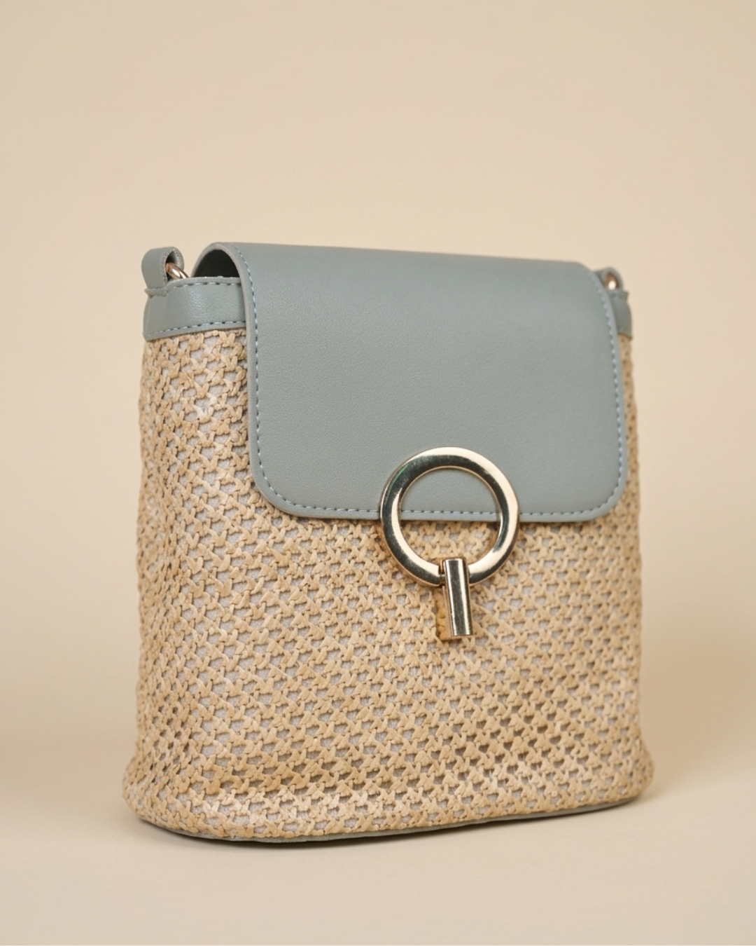 Sage Halo Weave Crossbody Bag