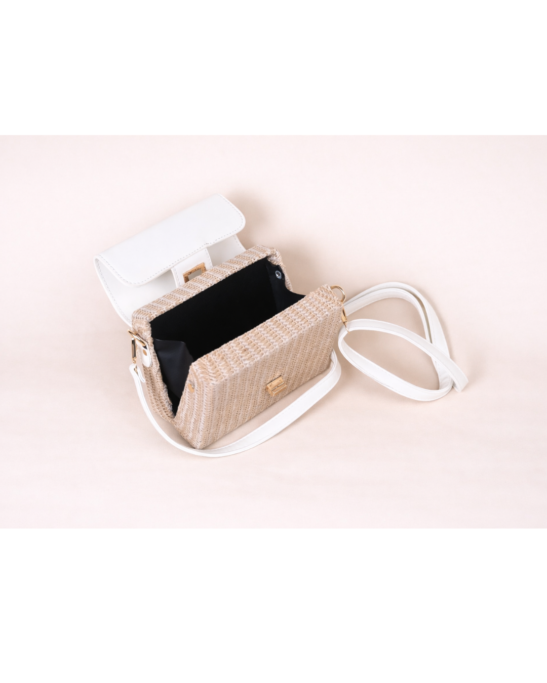 Elara Woven Top Handle Bag – Ivory
