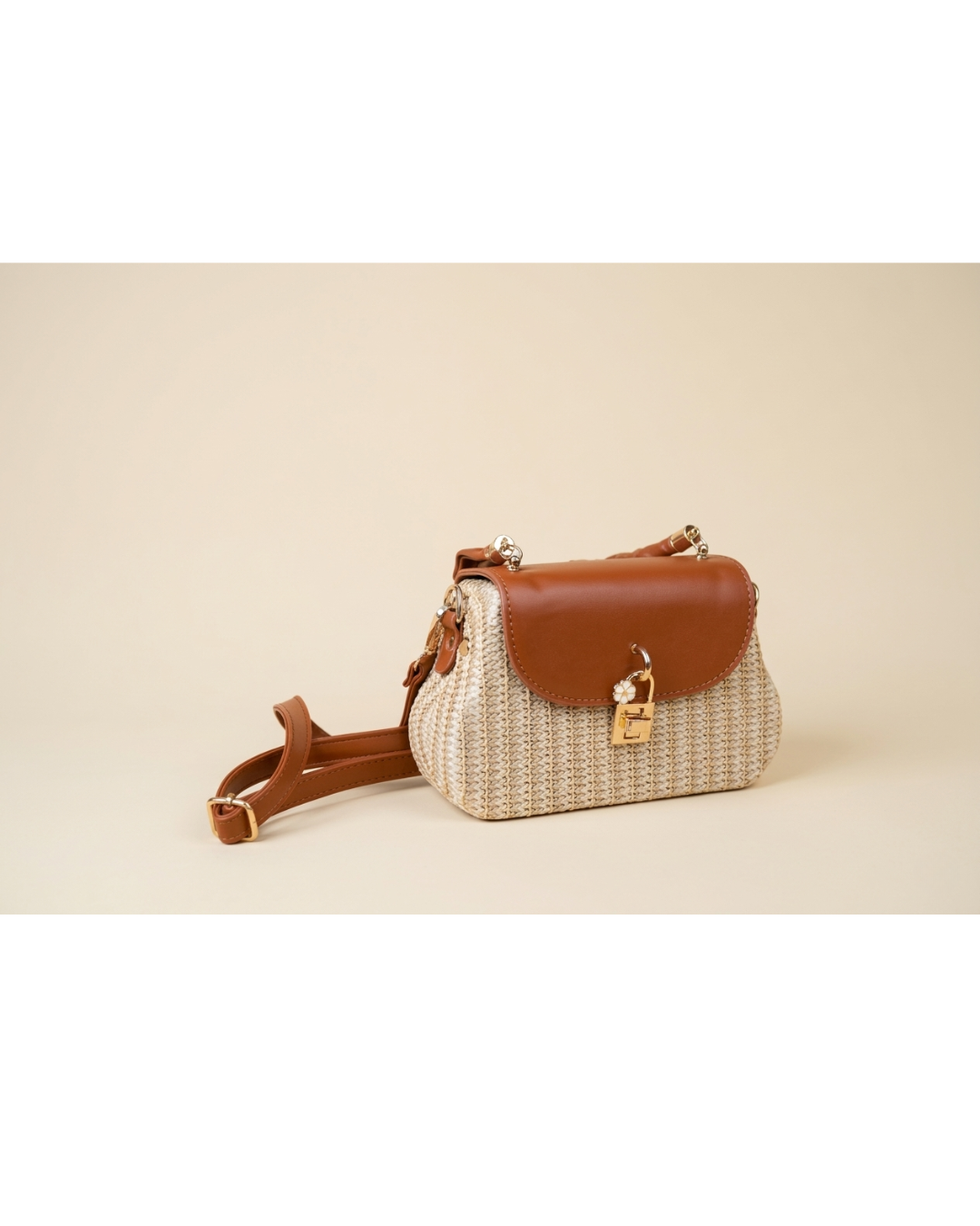 Liora Woven Top Handle Bag – Natural Tan