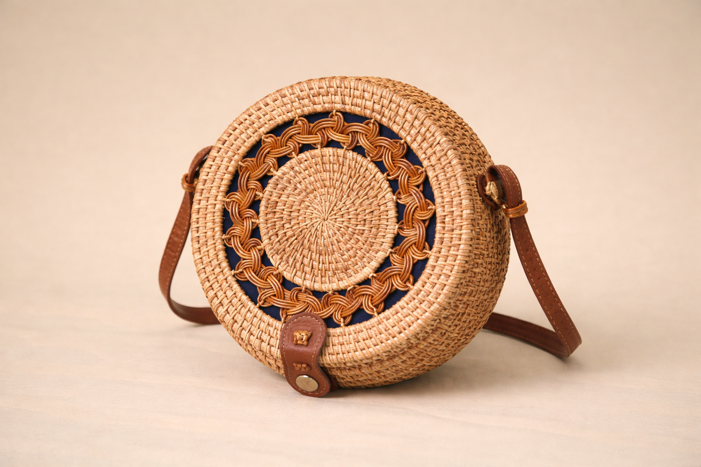 Suryara Round Woven Crossbody Bag