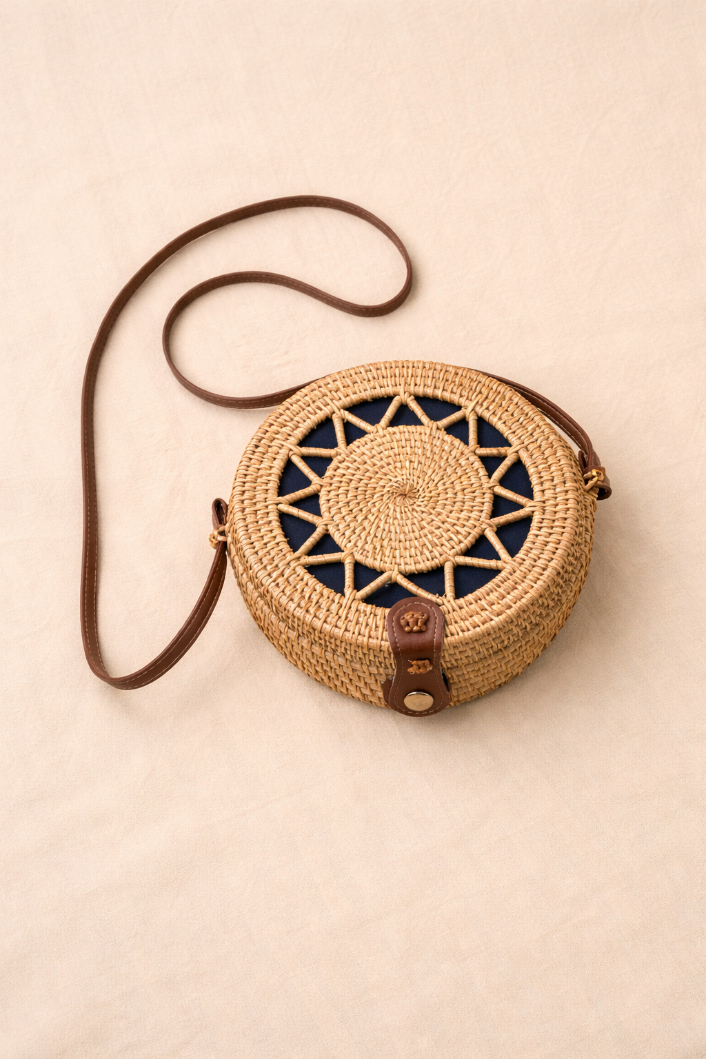 Surya Woven Round Crossbody Bag