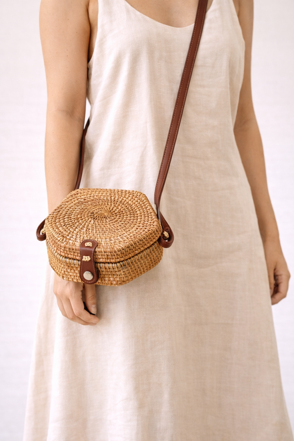 Solara Woven Crossbody Box Bag