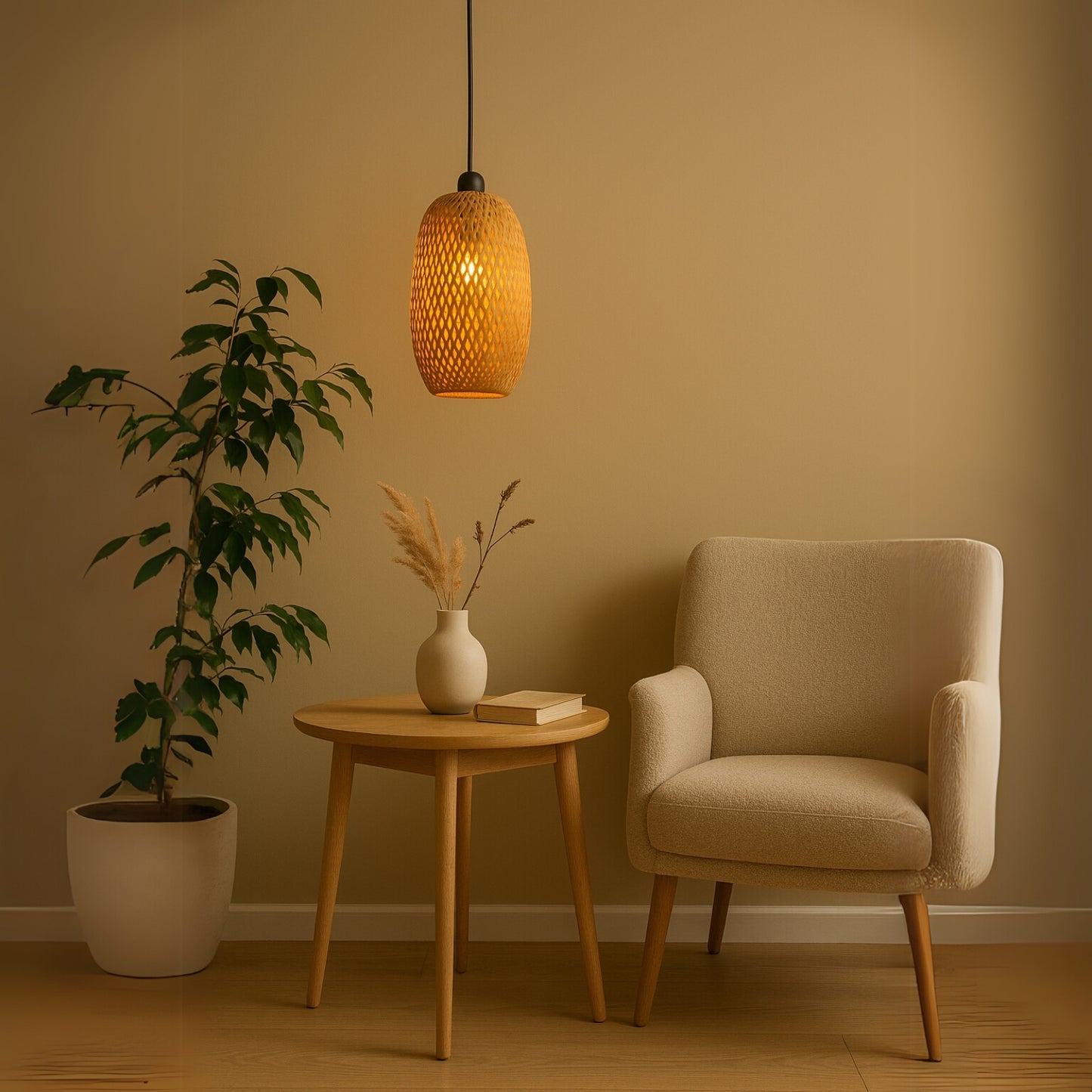 Eila Tapered Rattan Pendant