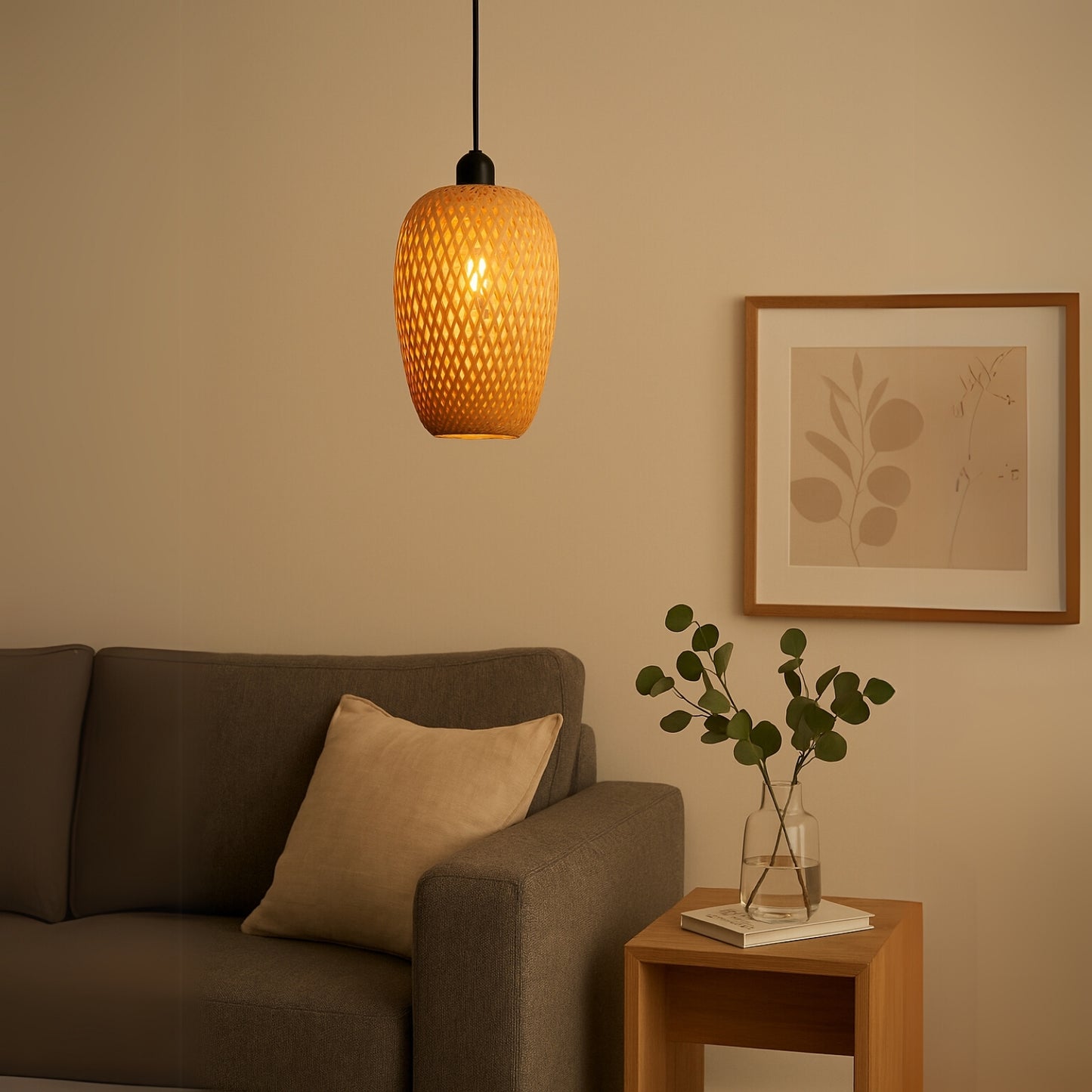Eila Tapered Rattan Pendant