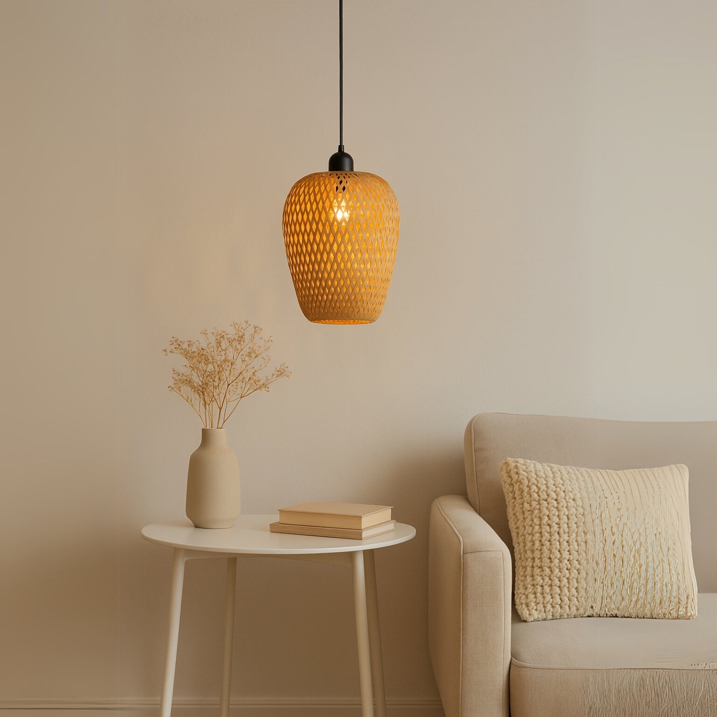Eila Tapered Rattan Pendant
