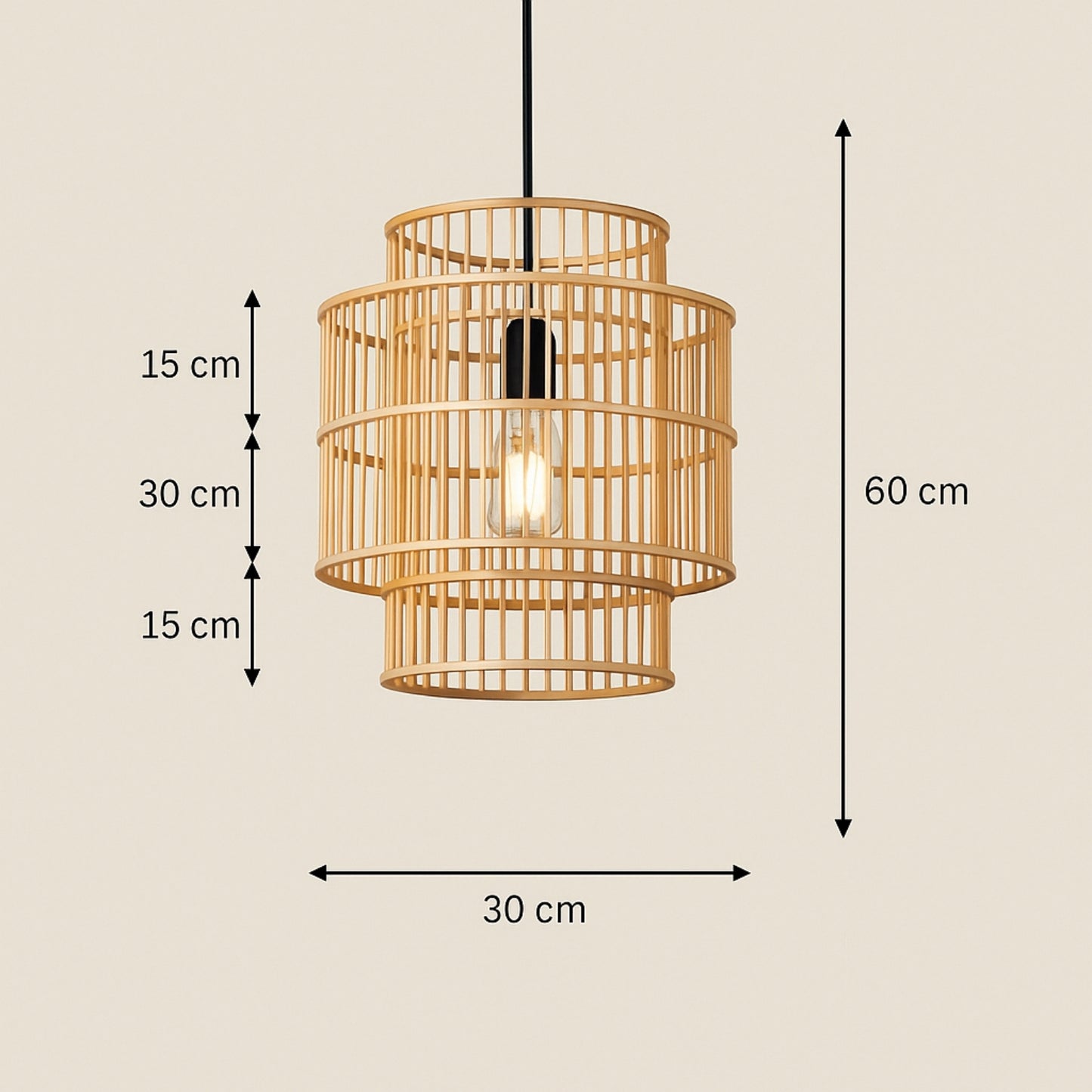 Kiva Tiered Bamboo Pendant