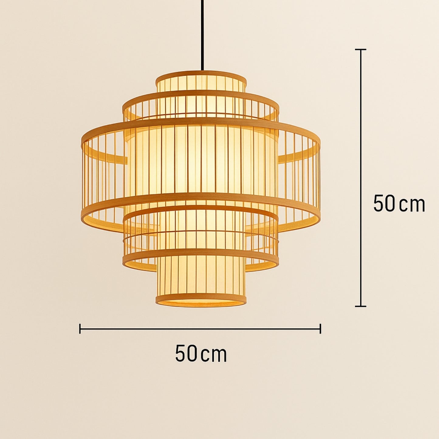 Hikari Tiered Rattan Pendant