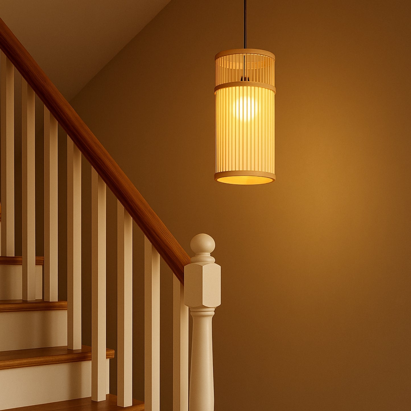 Natori Slim Rattan Pendant Light