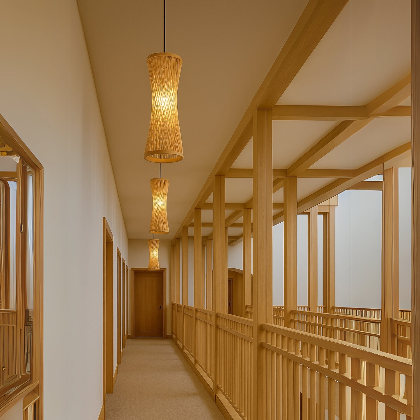 Kaida Twist Rattan Pendant Light