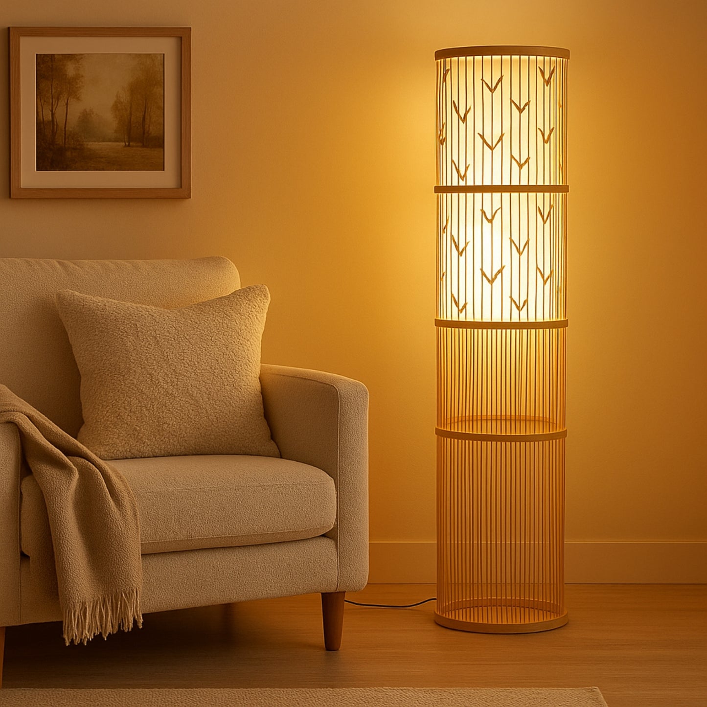 Takumi Column Rattan Floor Lamp