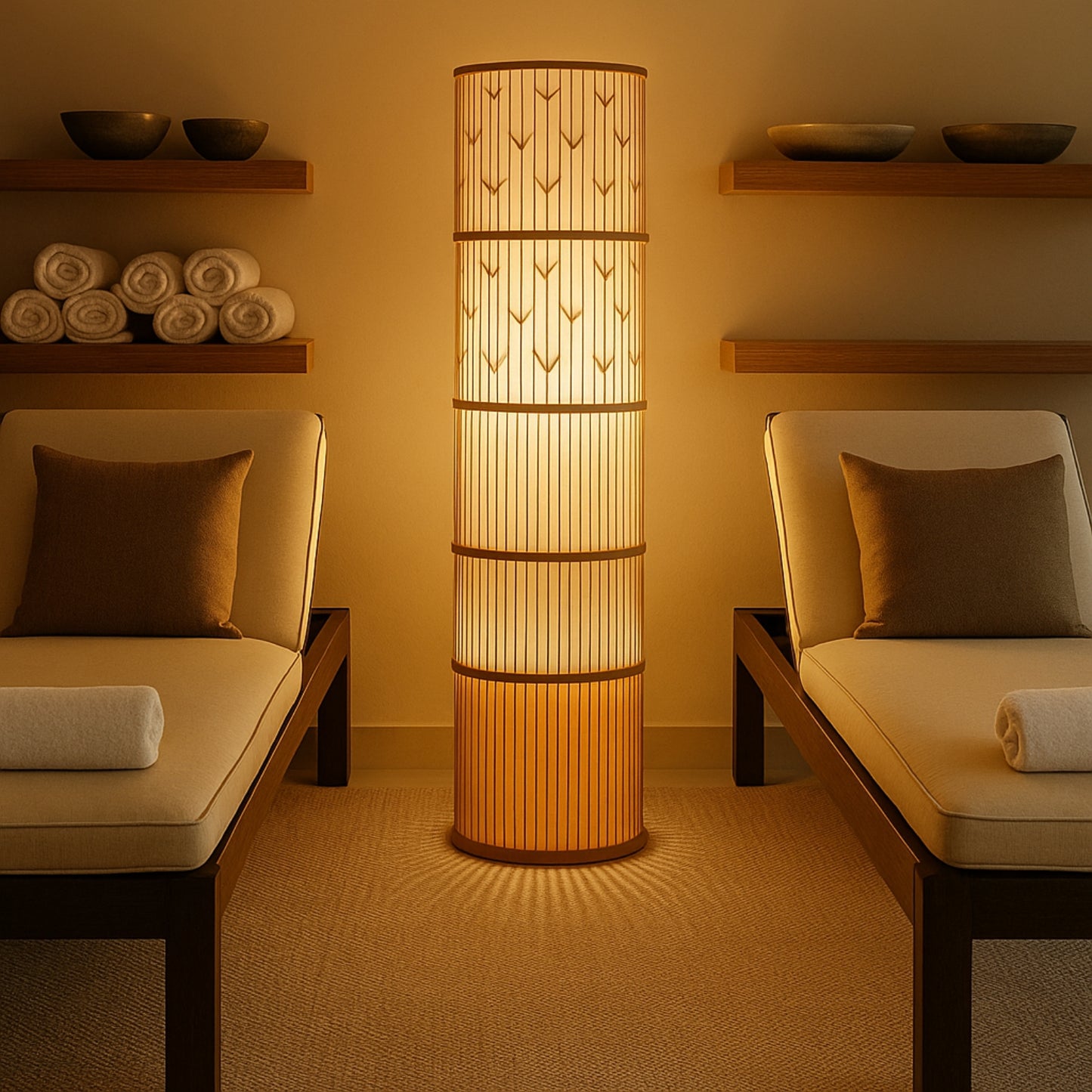 Takumi Column Rattan Floor Lamp