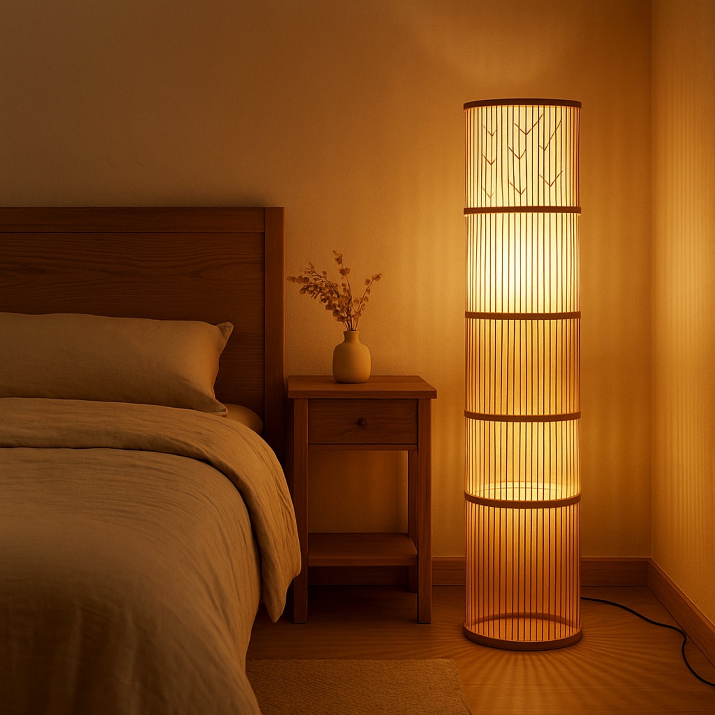 Takumi Column Rattan Floor Lamp