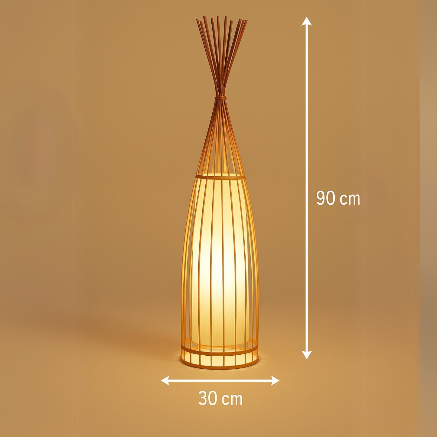 Zenora Cocoon Rattan Floor Lamp