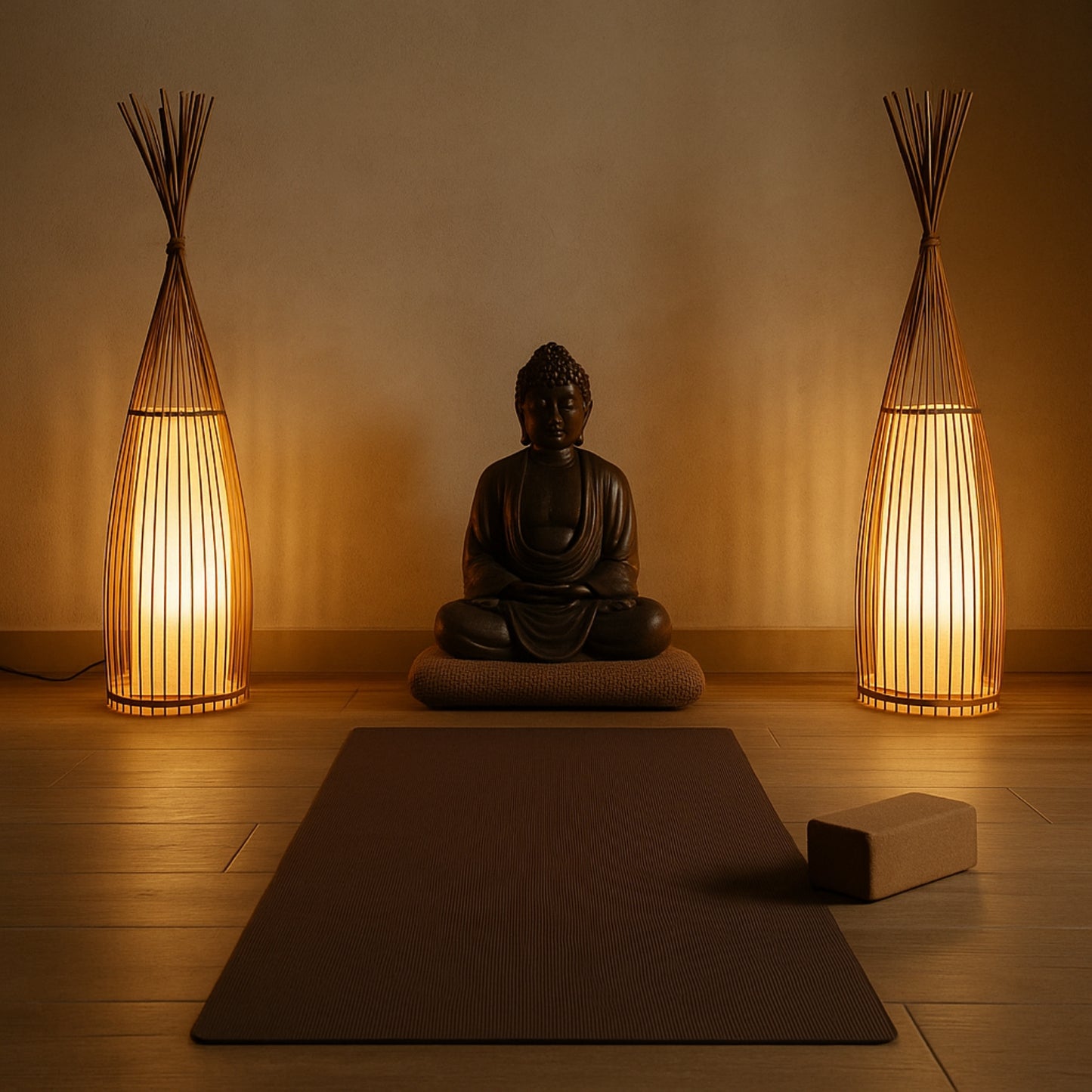 Zenora Cocoon Rattan Floor Lamp