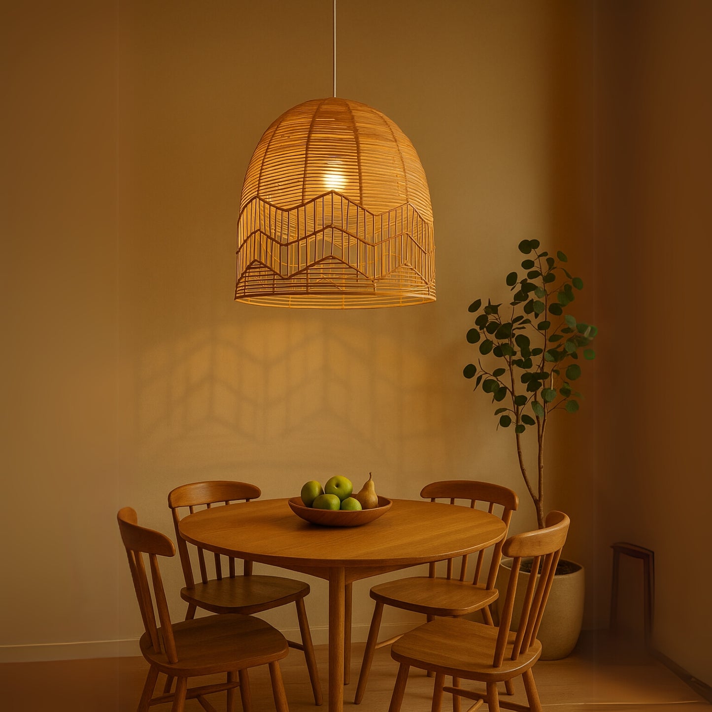 Varuna Dome Rattan Pendant Light