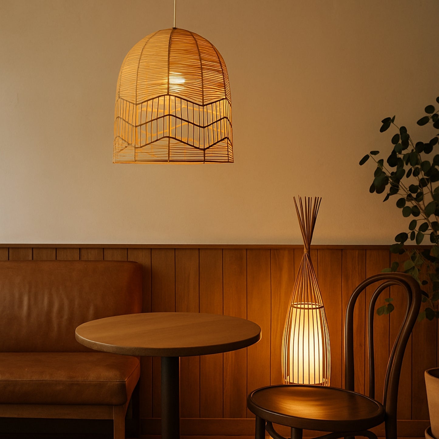 Varuna Dome Rattan Pendant Light