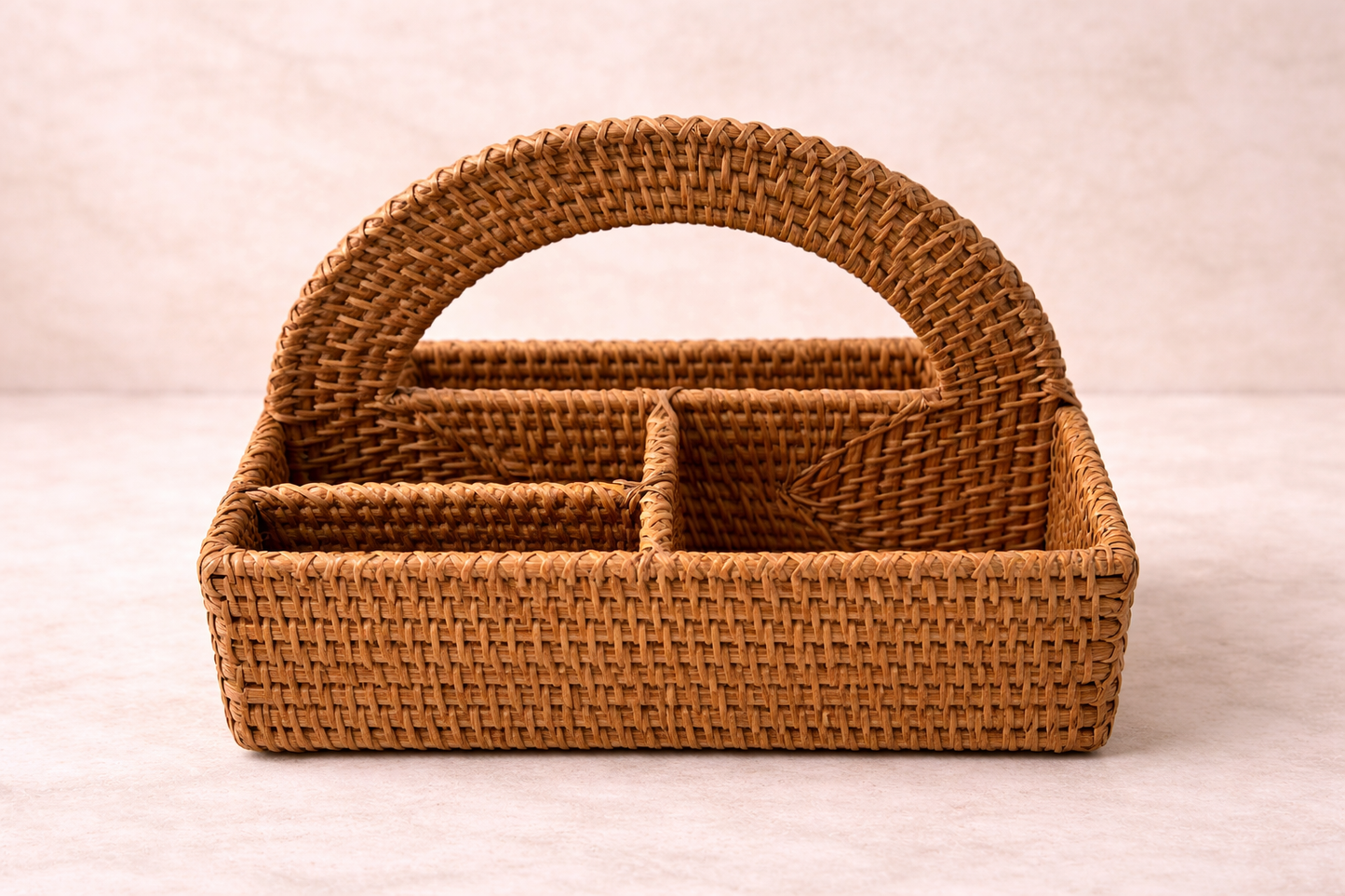 Araya Weave Handcrafted Rattan Organizer Caddy