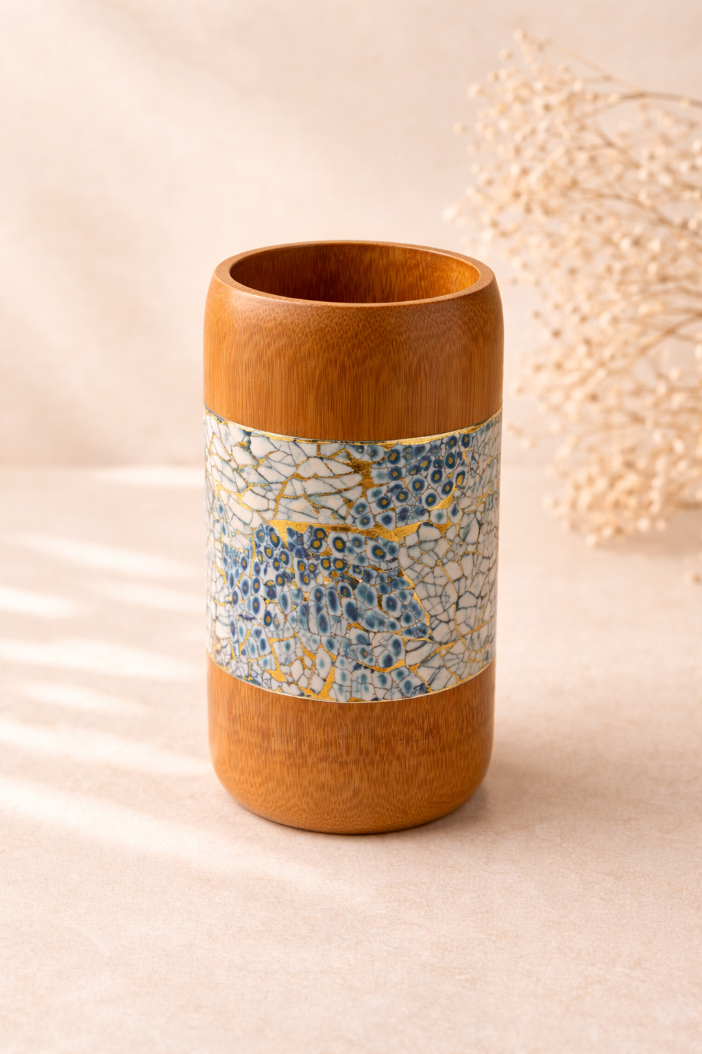 Aurelia Azure Kintsugi Bamboo Holder