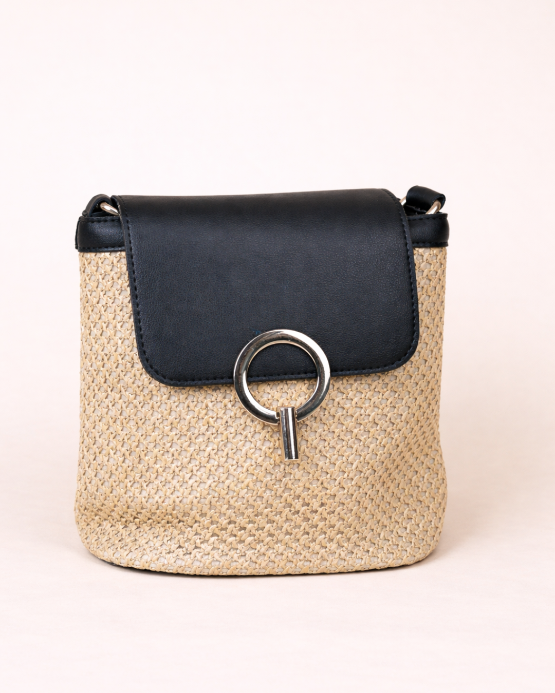 Noir Halo Weave Crossbody Bag
