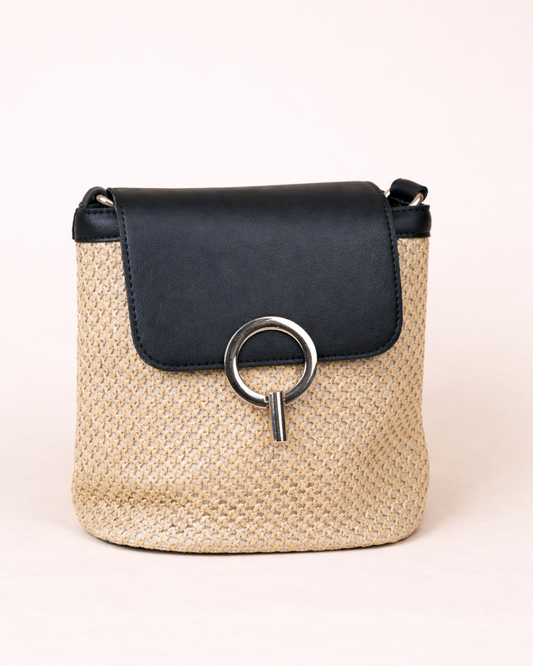 Noir Halo Weave Crossbody Bag