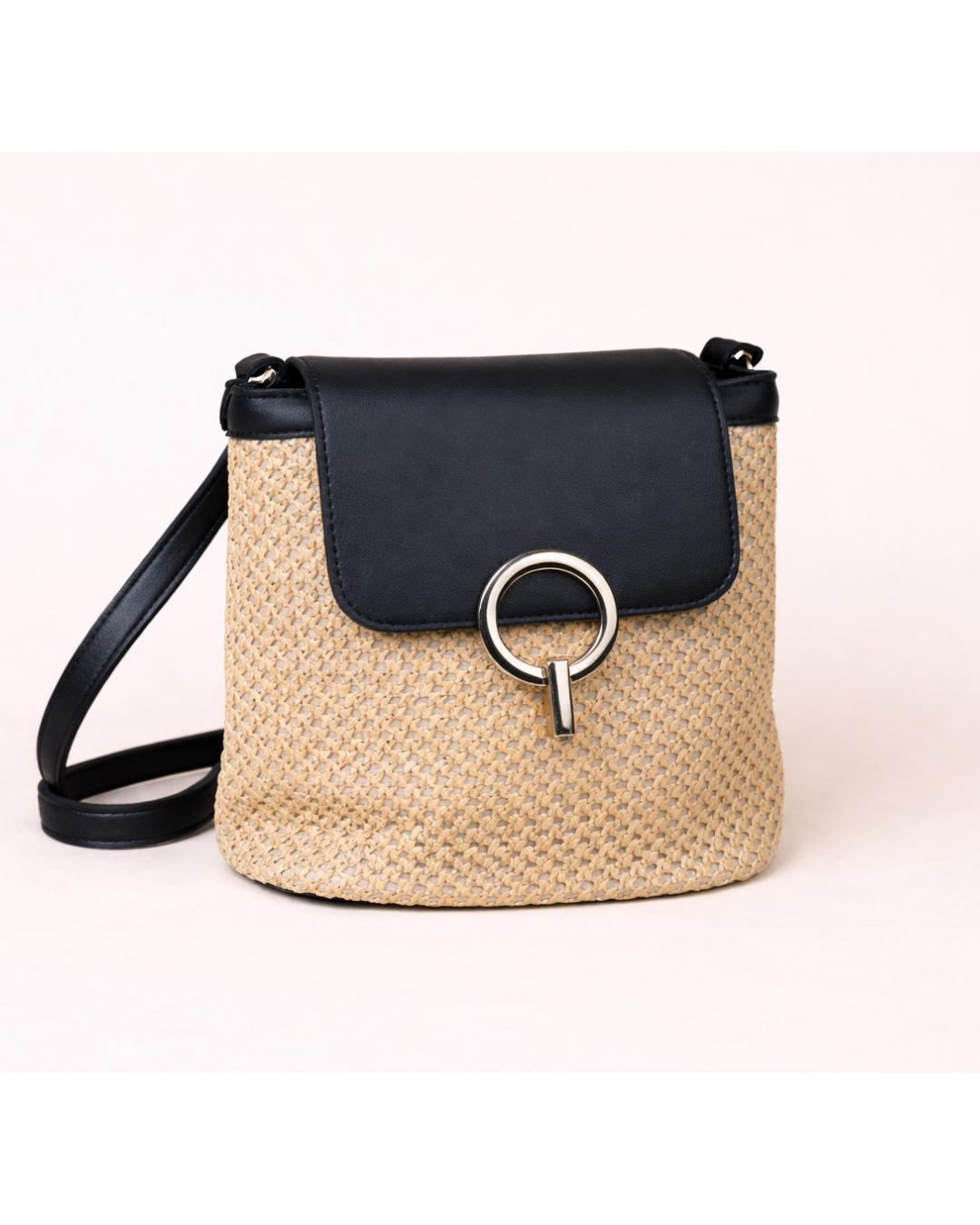 Noir Halo Weave Crossbody Bag