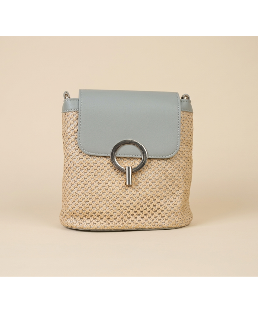Sage Halo Weave Crossbody Bag