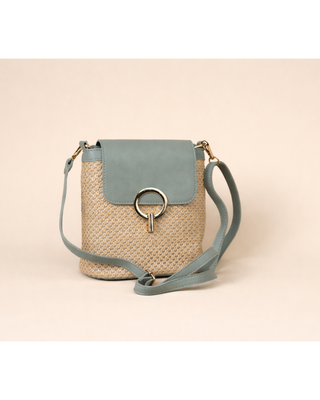 Sage Halo Weave Crossbody Bag