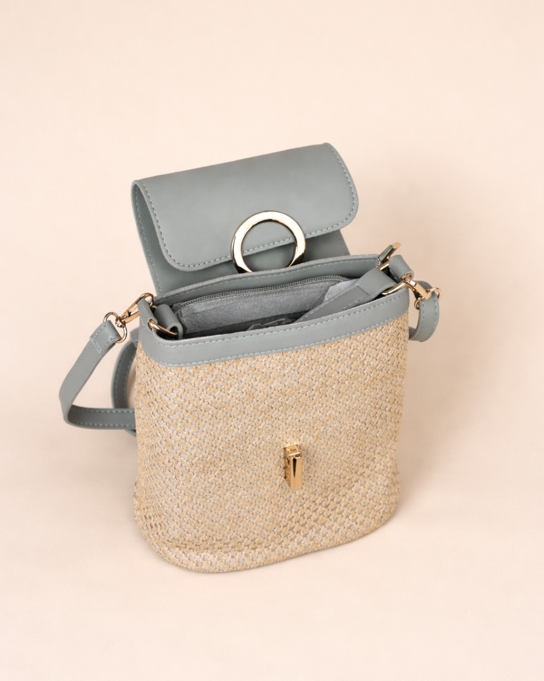 Sage Halo Weave Crossbody Bag