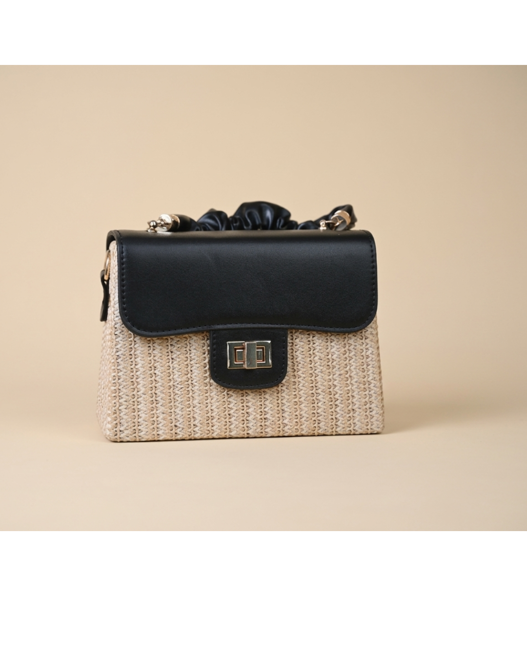 Noir Lock Weave Mini Satchel