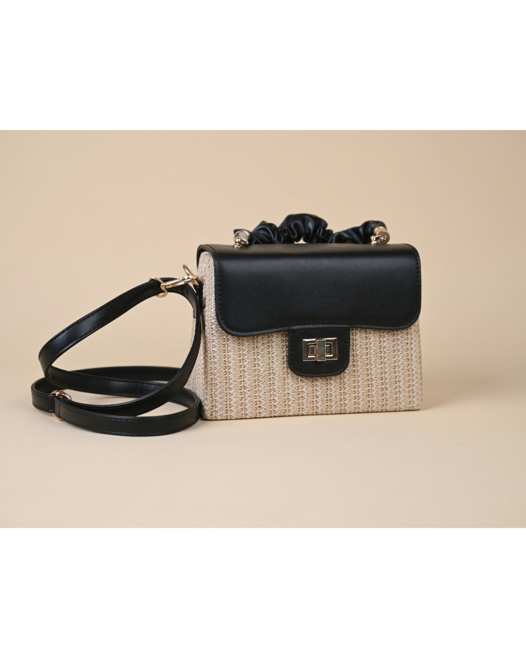 Noir Lock Weave Mini Satchel