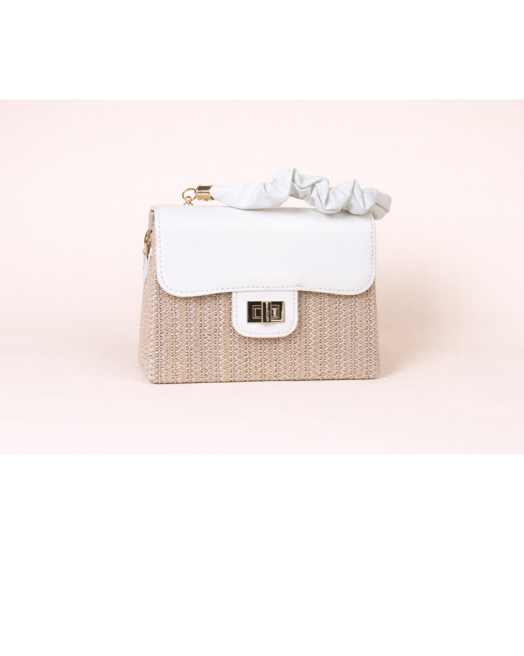 Elara Woven Top Handle Bag – Ivory