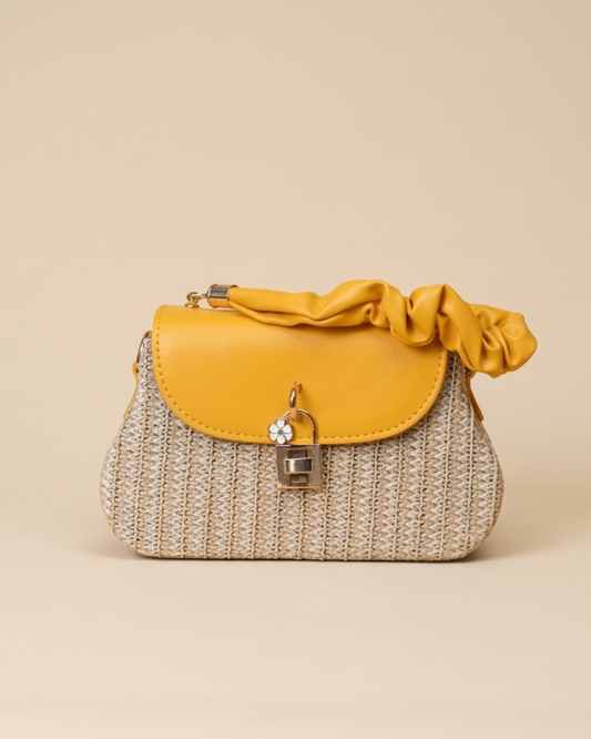 Soleil Weave Mini Top Handle Bag