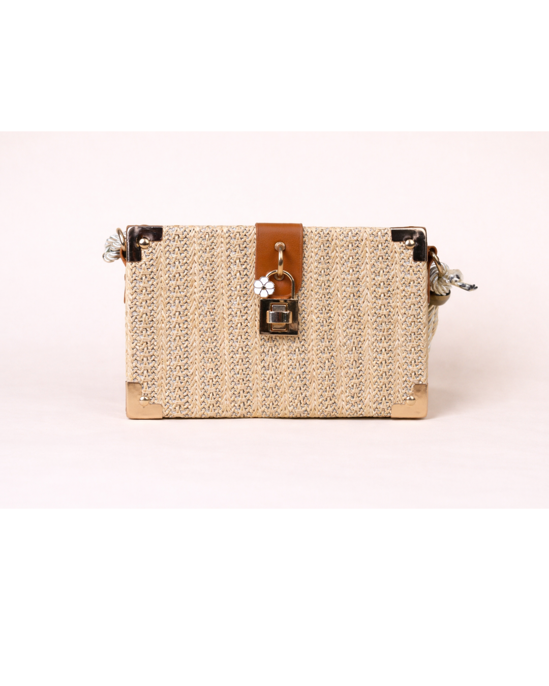 Solara Woven Trunk Bag – Natural Beige