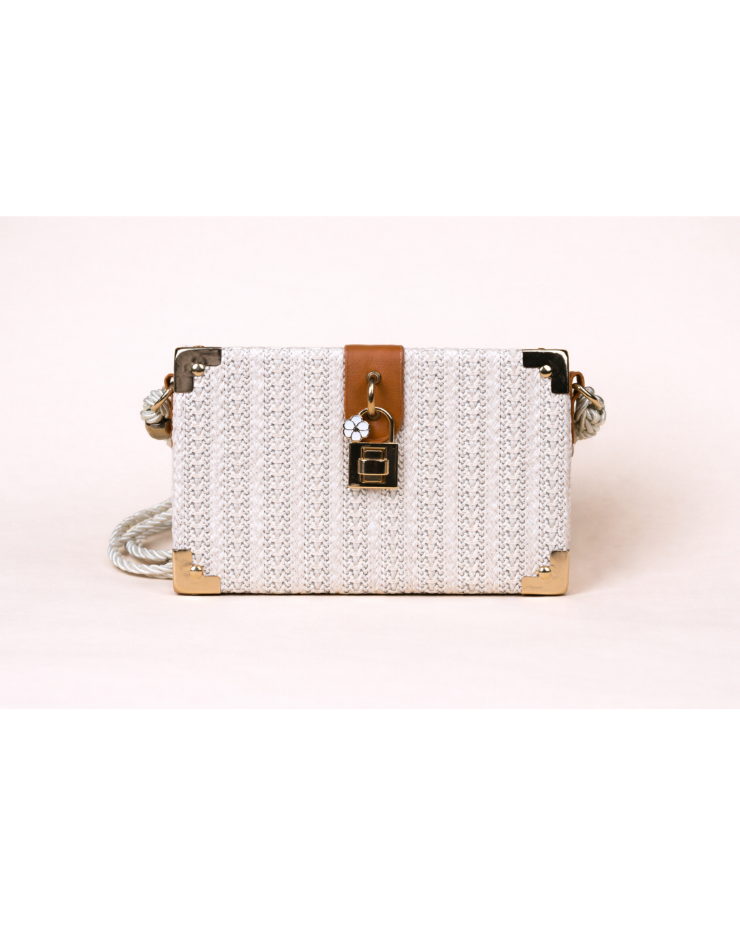 Celestia Woven Trunk Bag – Ivory