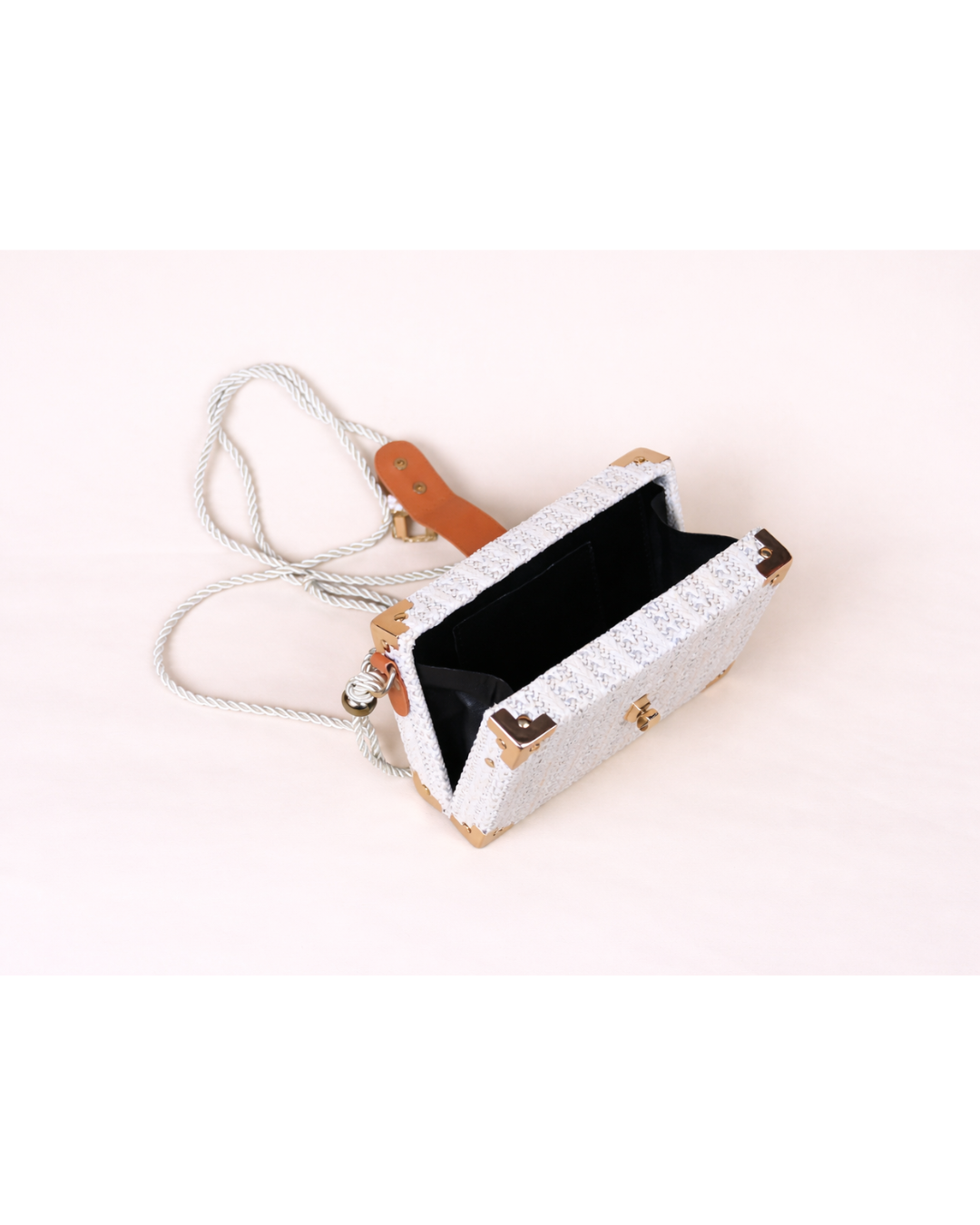 Celestia Woven Trunk Bag – Ivory