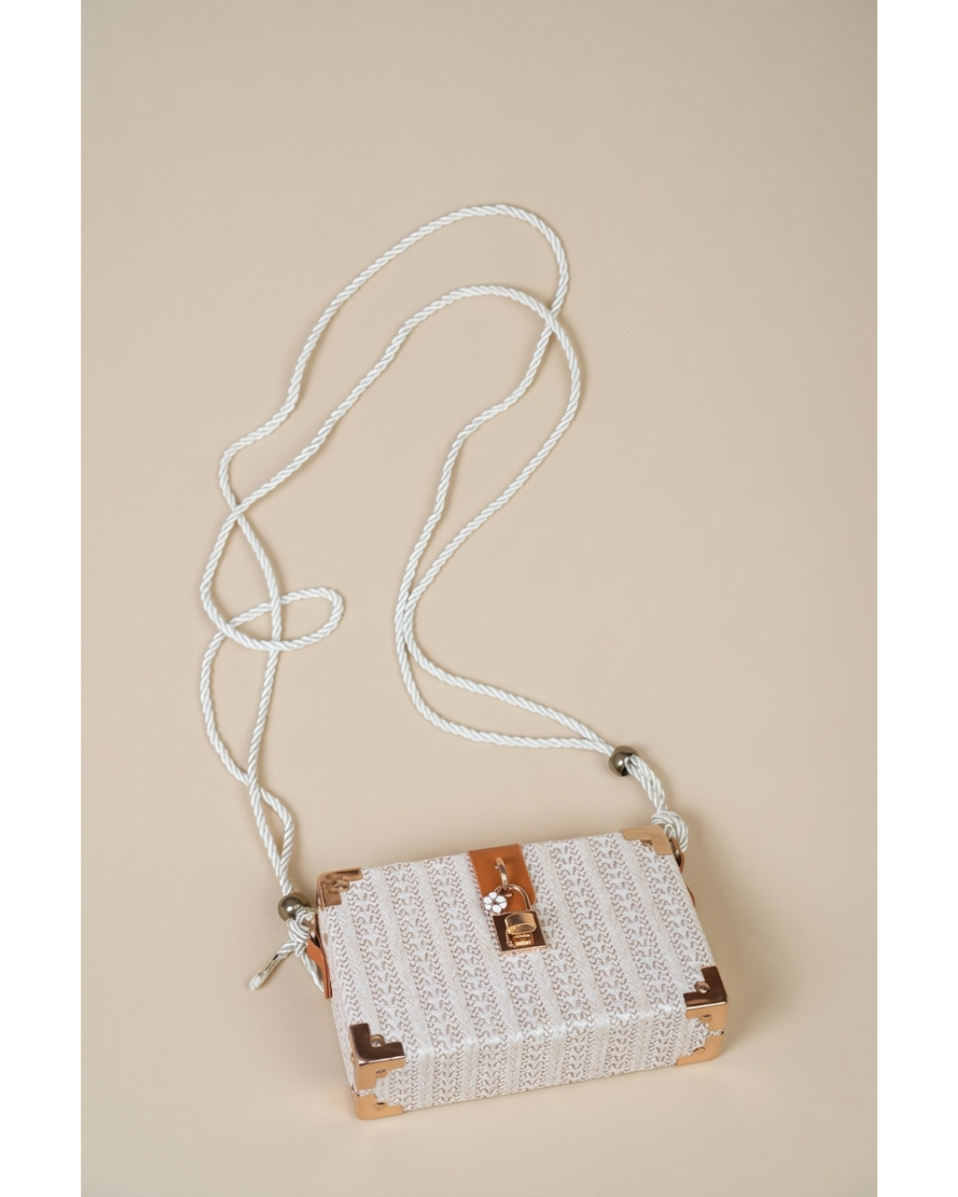Celestia Woven Trunk Bag – Ivory