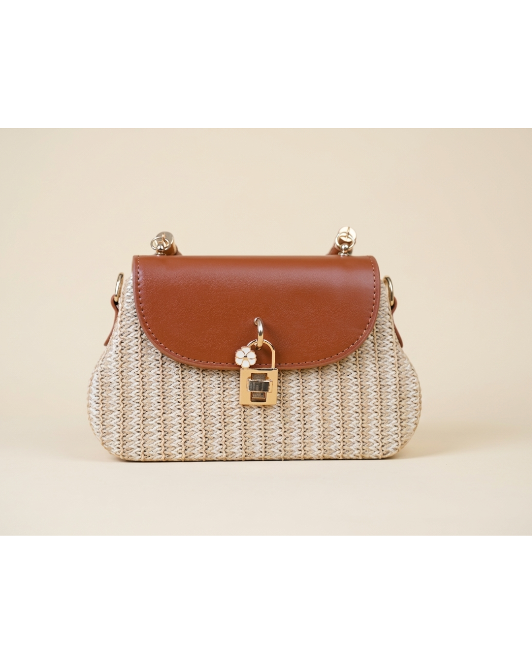 Liora Woven Top Handle Bag – Natural Tan