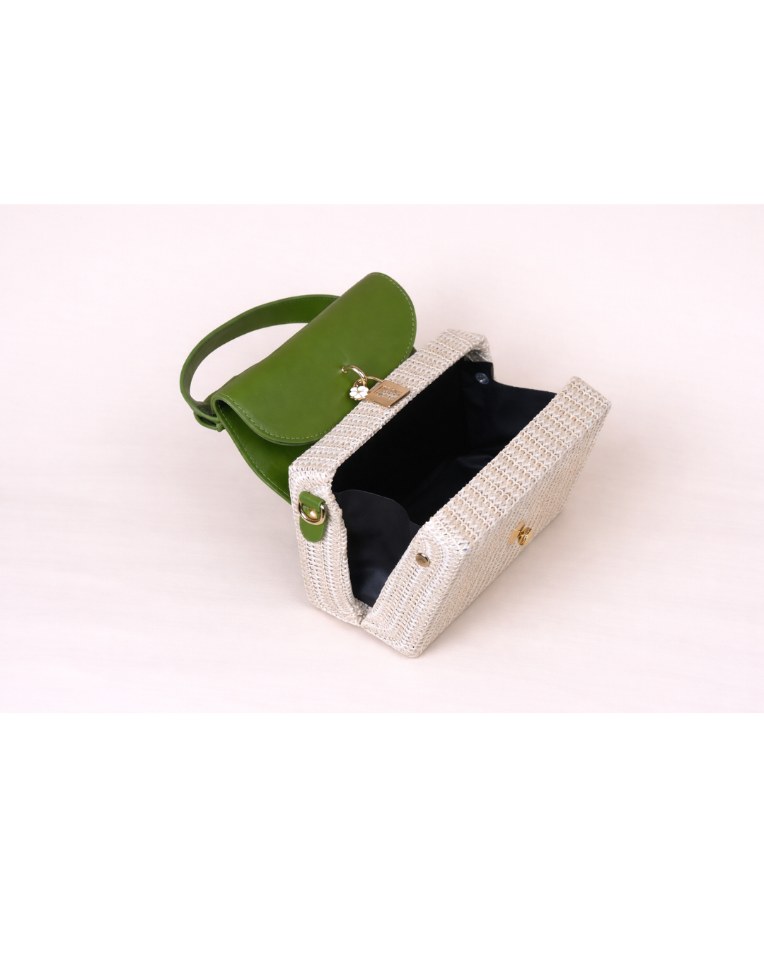 Verdelle Woven Top Handle Bag – Olive Green