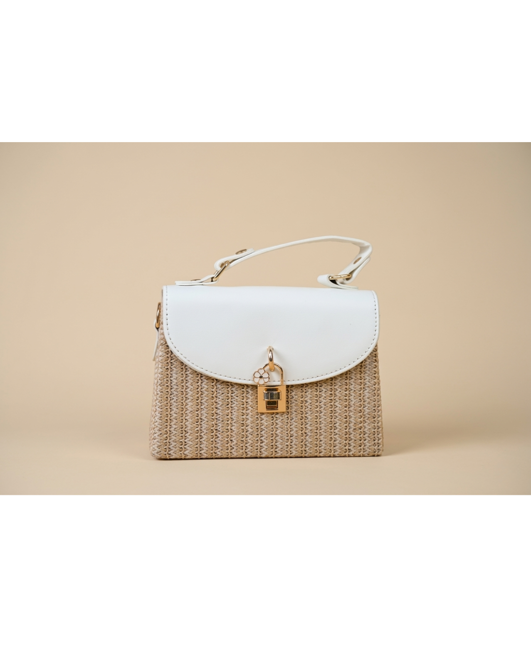 Évara Woven Top Handle Bag – Ivory