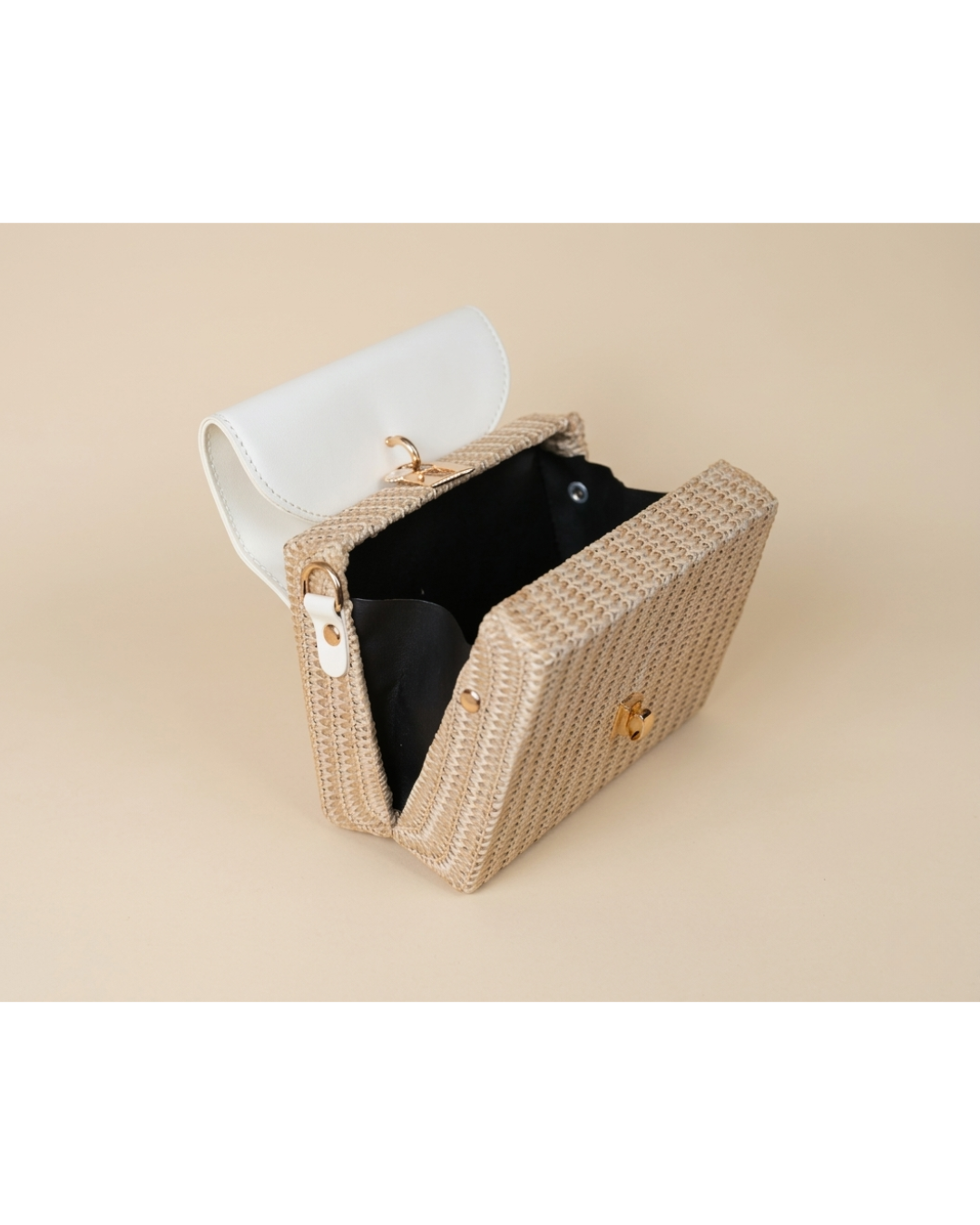 Évara Woven Top Handle Bag – Ivory