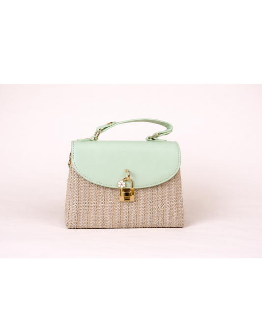 Mirelle Woven Top Handle Bag – Mint