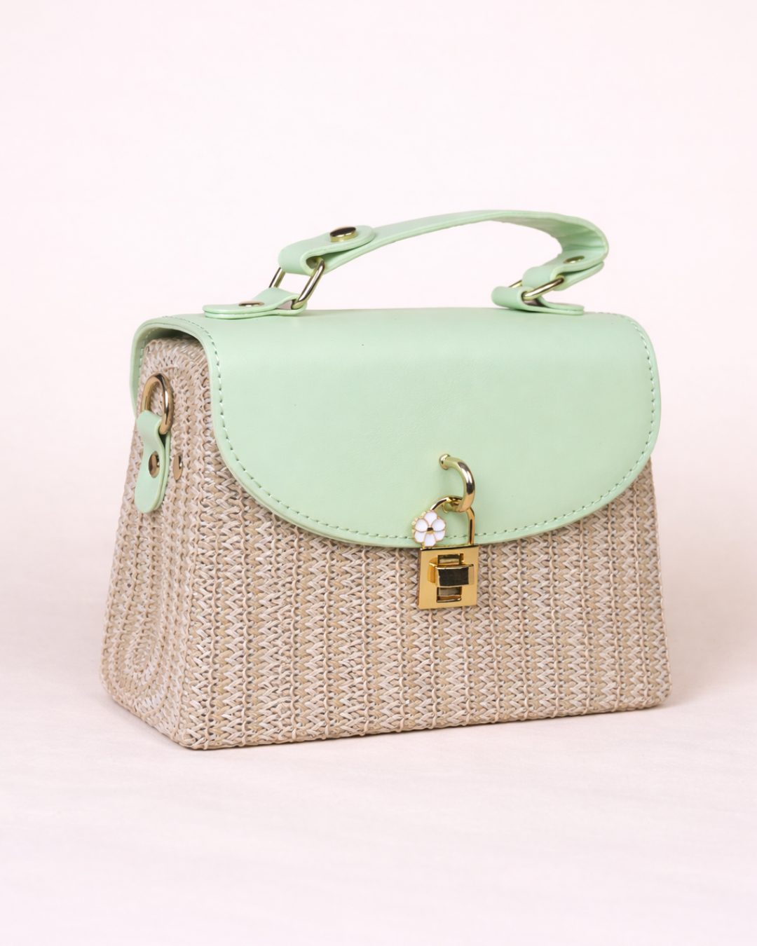 Mirelle Woven Top Handle Bag – Mint