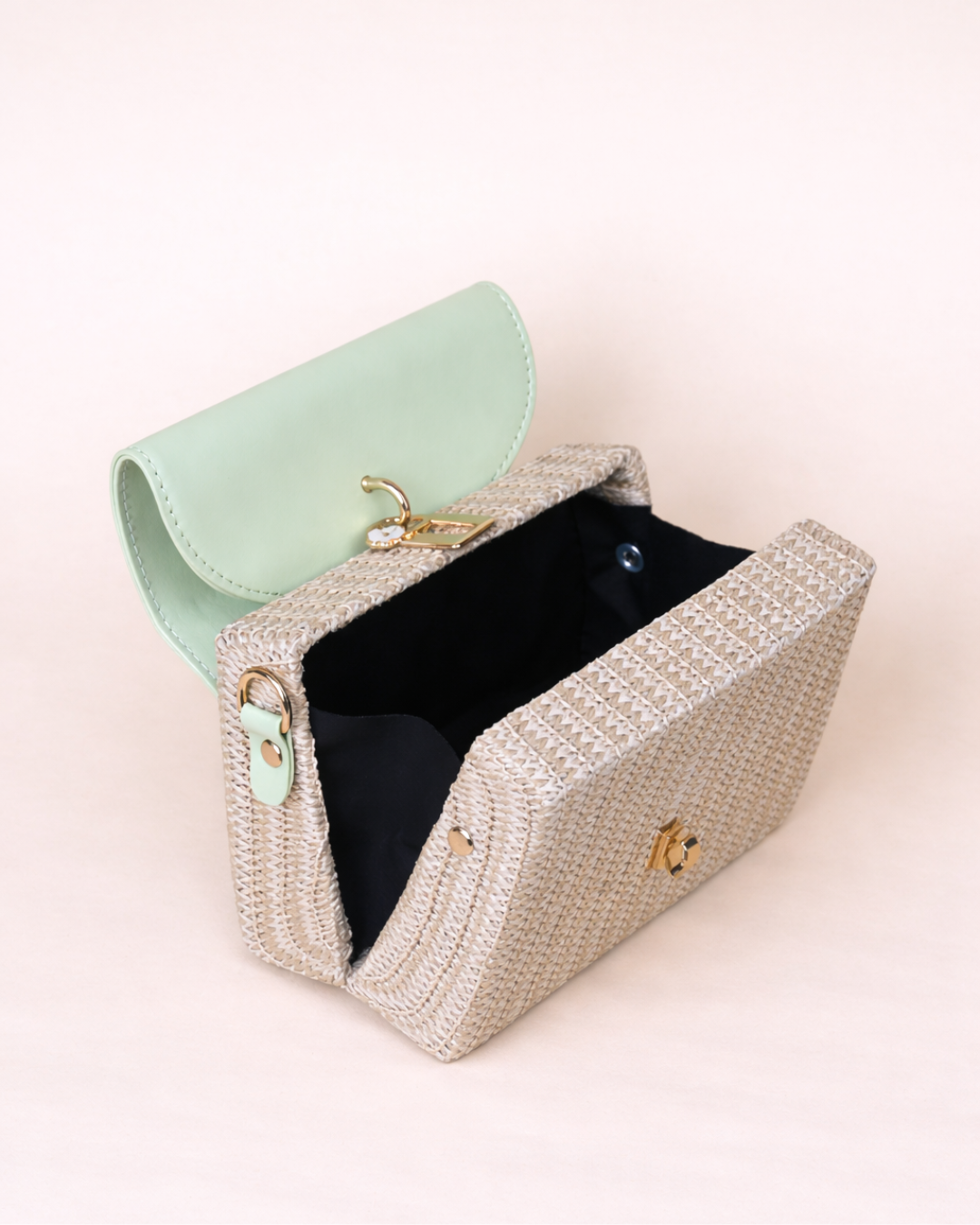 Mirelle Woven Top Handle Bag – Mint