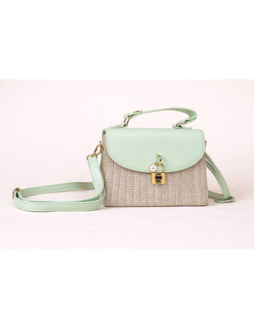 Mirelle Woven Top Handle Bag – Mint