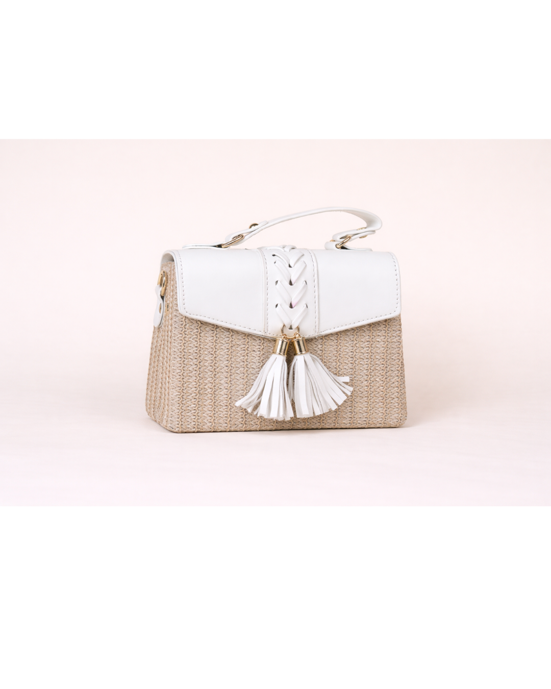Elowen Woven Tassel Satchel – Ivory