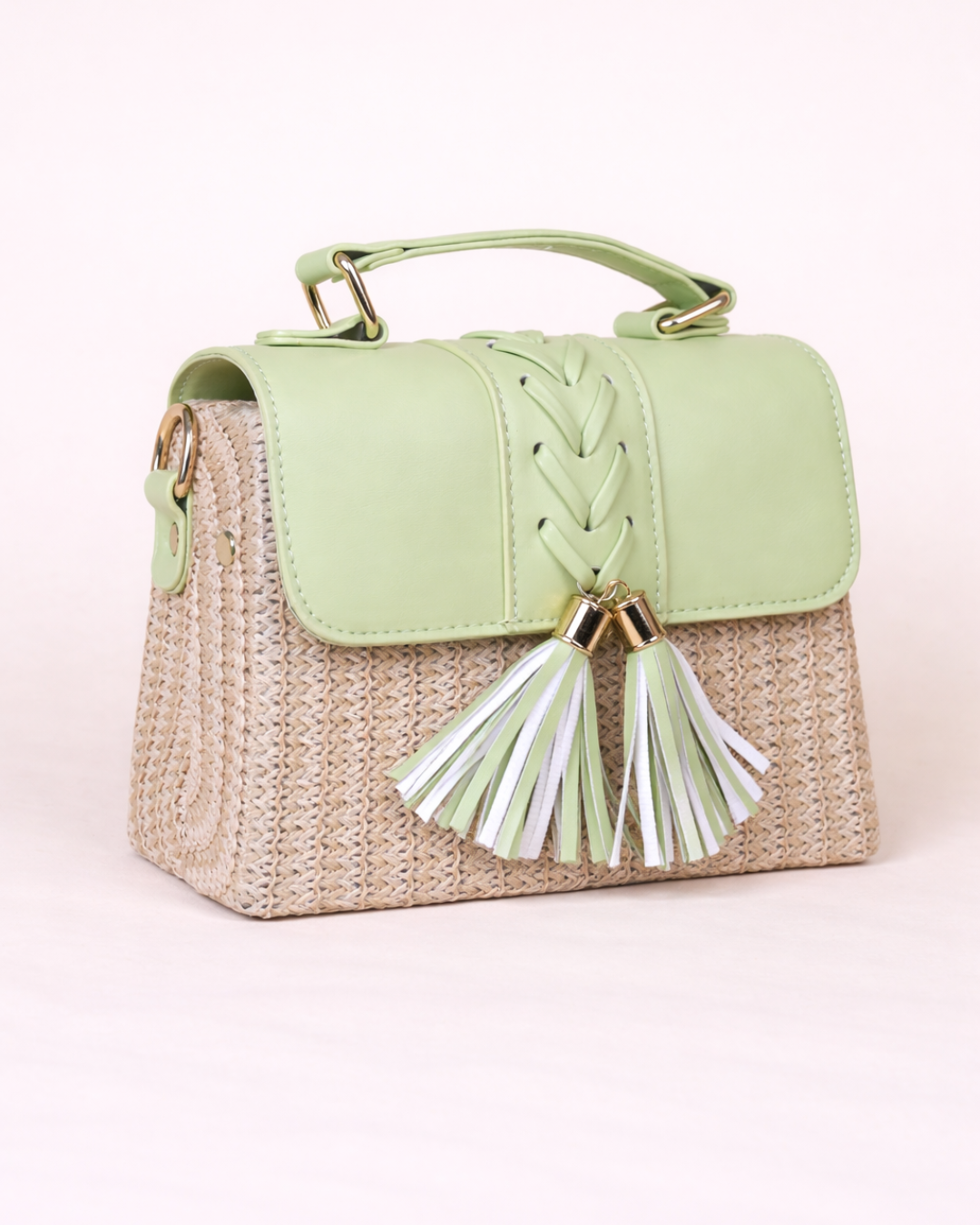 Mint Élan Woven Box Bag