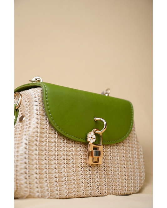 Verde Weave Mini Top Handle Bag