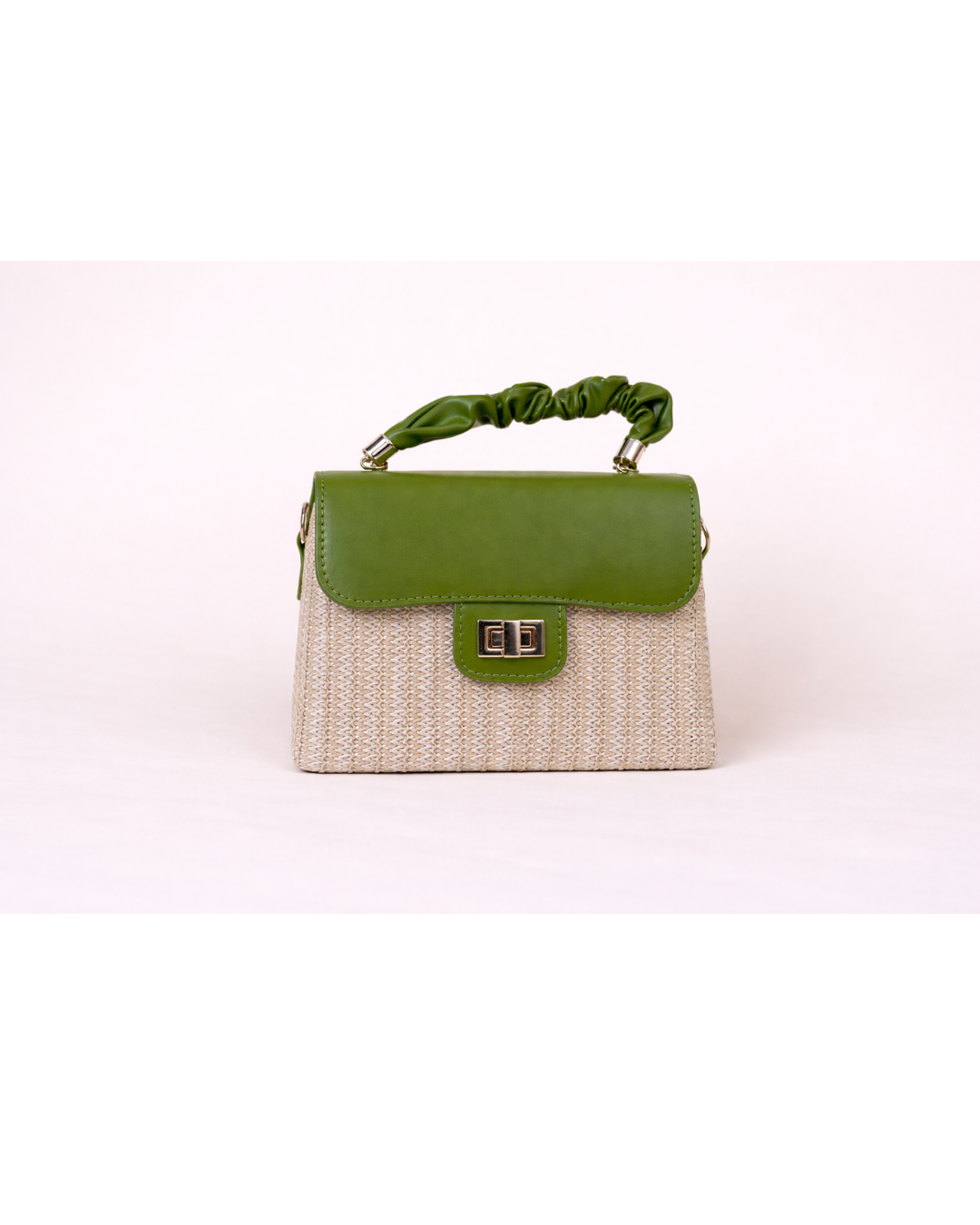 Verde Luxe Woven Top Handle Bag