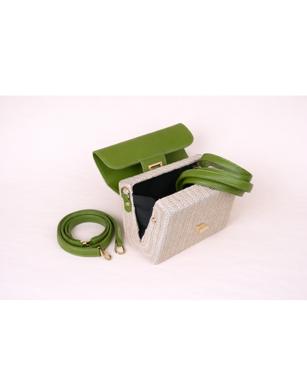 Verde Luxe Woven Top Handle Bag